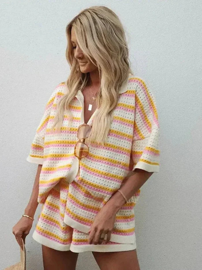 Serena Knitted Top and Matching Shorts